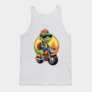 Motorbike Riding Dinosaur Tank Top